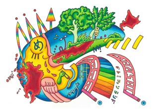 画駱駝柑子作品