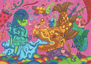 画駱駝柑子作品