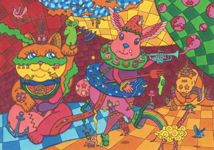 画駱駝柑子作品