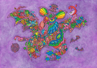 画駱駝柑子作品