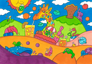 画駱駝柑子作品