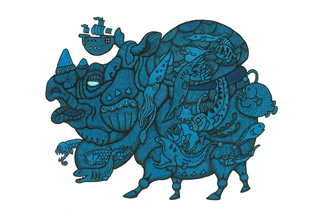 画駱駝柑子作品