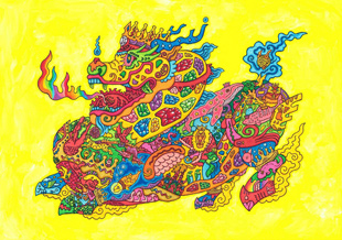 画駱駝柑子作品