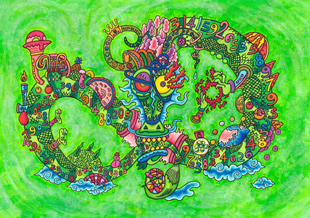 画駱駝柑子作品