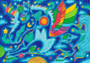 画駱駝柑子作品