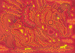 画駱駝柑子作品